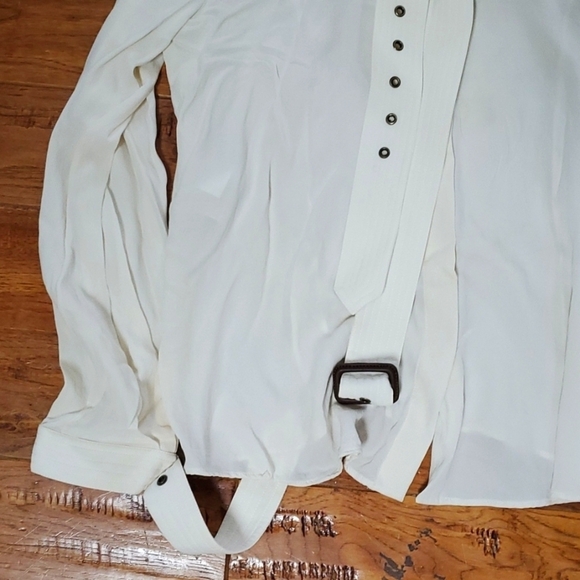 Michael Kors Collection silk neck tie buckle blouse - Picture 3 of 8